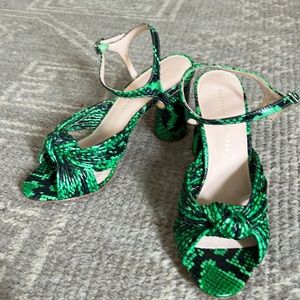 Loeffler Randall Cece Green Snake Heels New 6.5